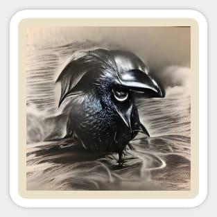 The ancient raven Sticker